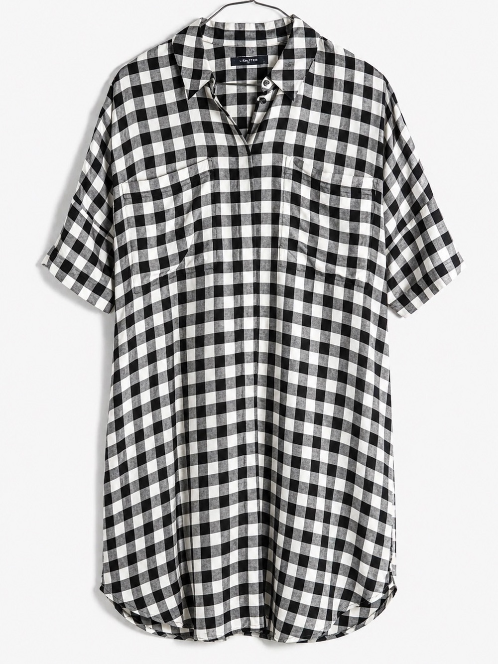 Madewell NWOT black plaid button down shirt dress, XXS